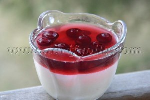 Vişne mevsimi gelmişken muhallebimi vişne jöleli yaptım.Siz farklı meyve ve